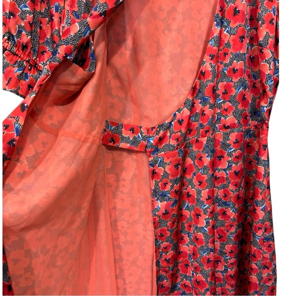 NEW Revolve x House of Harlow Aja Mini Dress Wrap Red Poppy Floral Medium - Picture 9 of 13